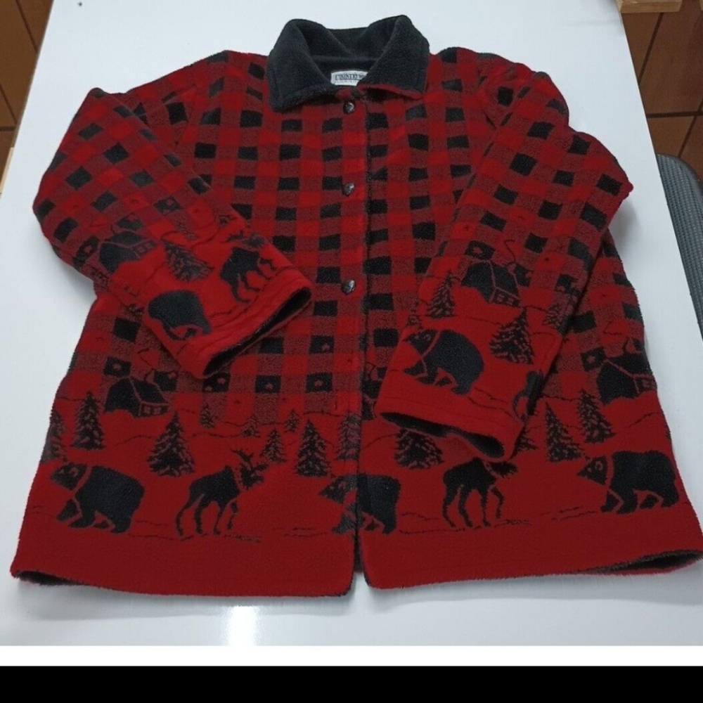 "Country Woods" Heavy Fleece Buffalo Plaid Coat
